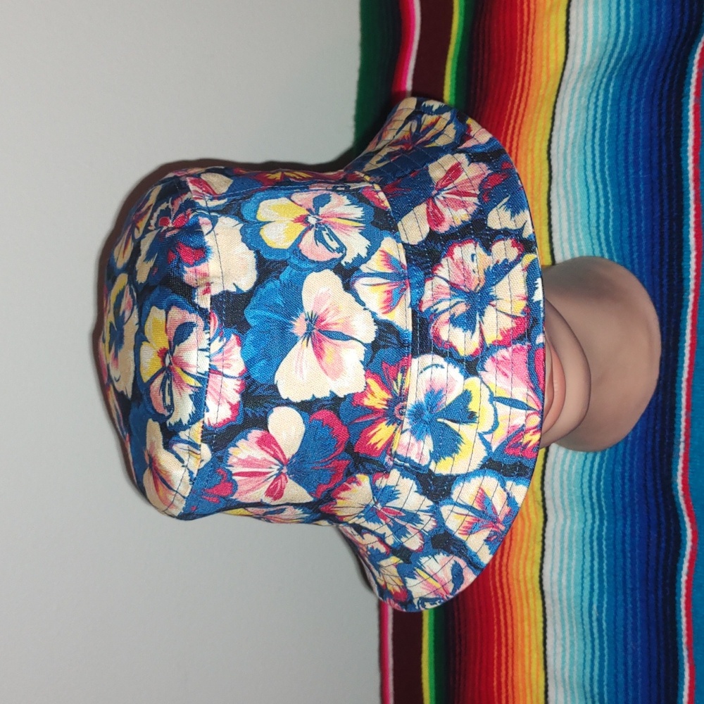 Paco Rabanne Floral Print Bucket Hat 'Blue Moon Pansy'